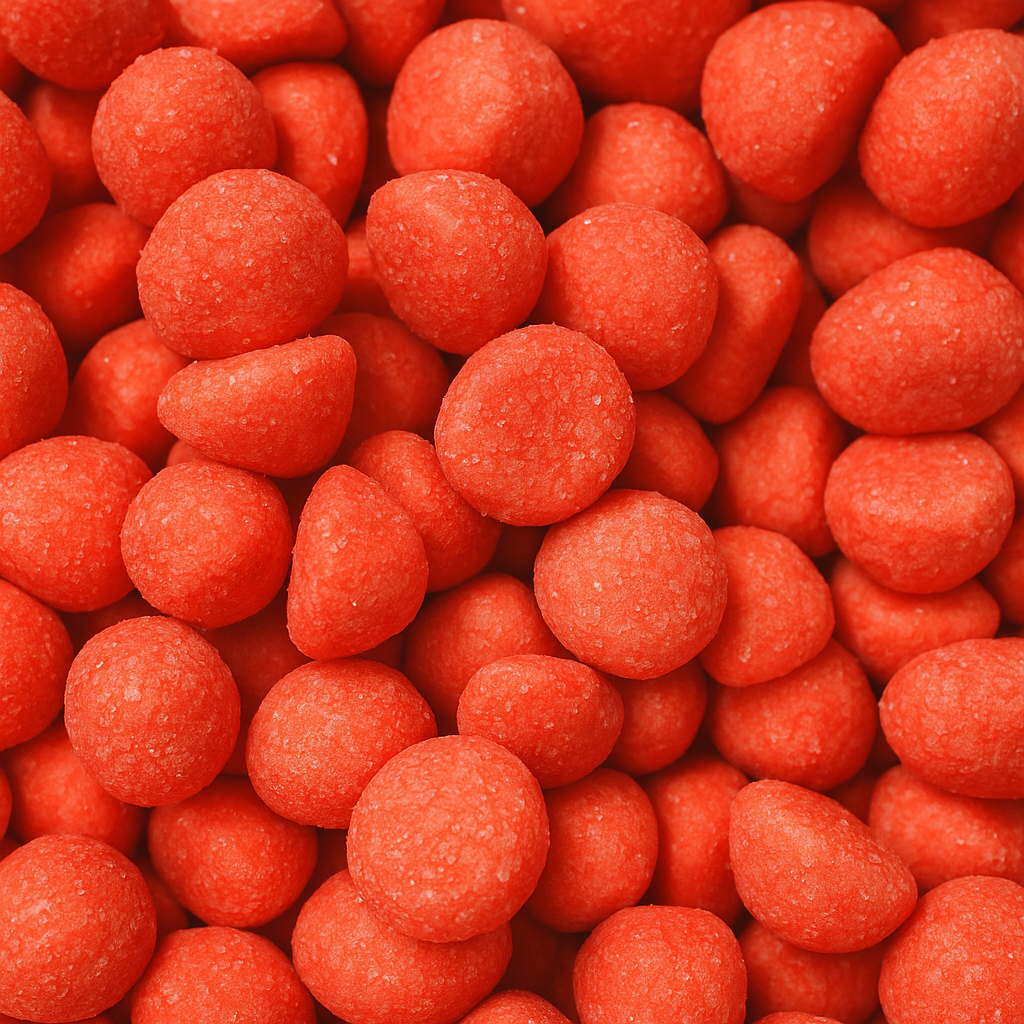 Bonbons Fraise Tagada Haribo roses acidulés, texture granuleuse, vente sur CandyBoum